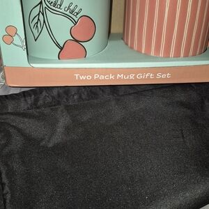 Cherry and Striped Mug Set